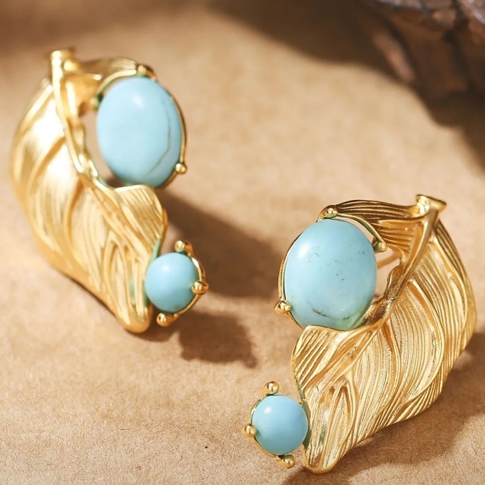 Vintage style leaf earrings N791